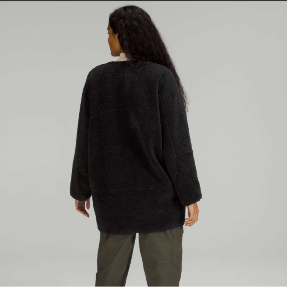 Lululemon 14 Collarless Textured Fleece Full Zip in Black - Picture 3 of 14